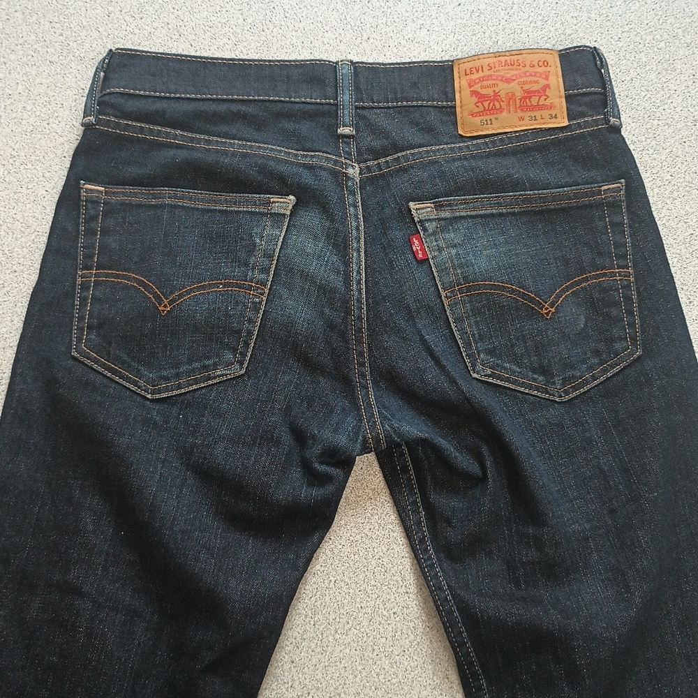 Levi's 511 31x34 Dark Blue Skinny Jeans - Picture 9 of 10
